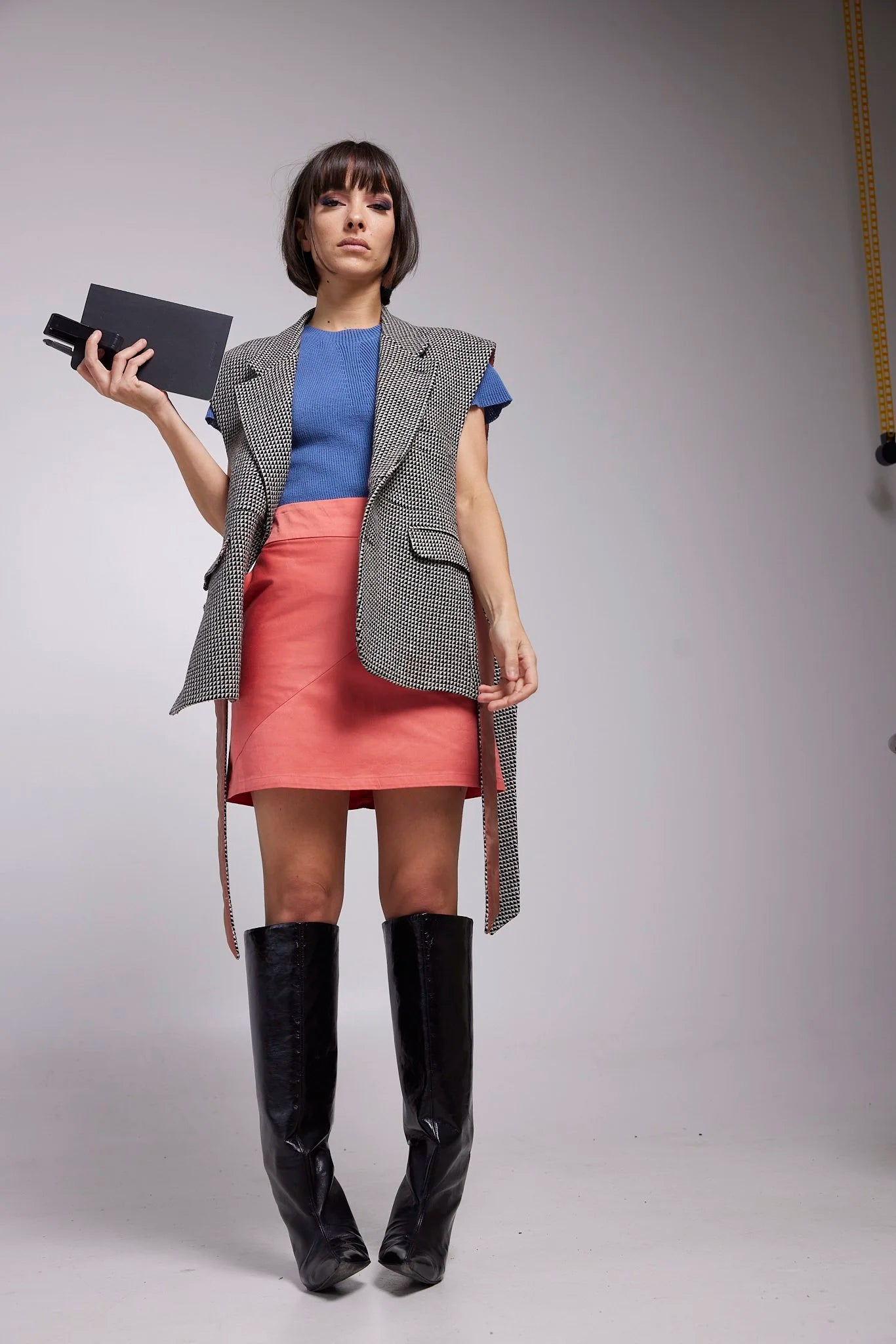 RE/Papa&#39;s Blazer à noeuds - n°16 motifs noir/beige