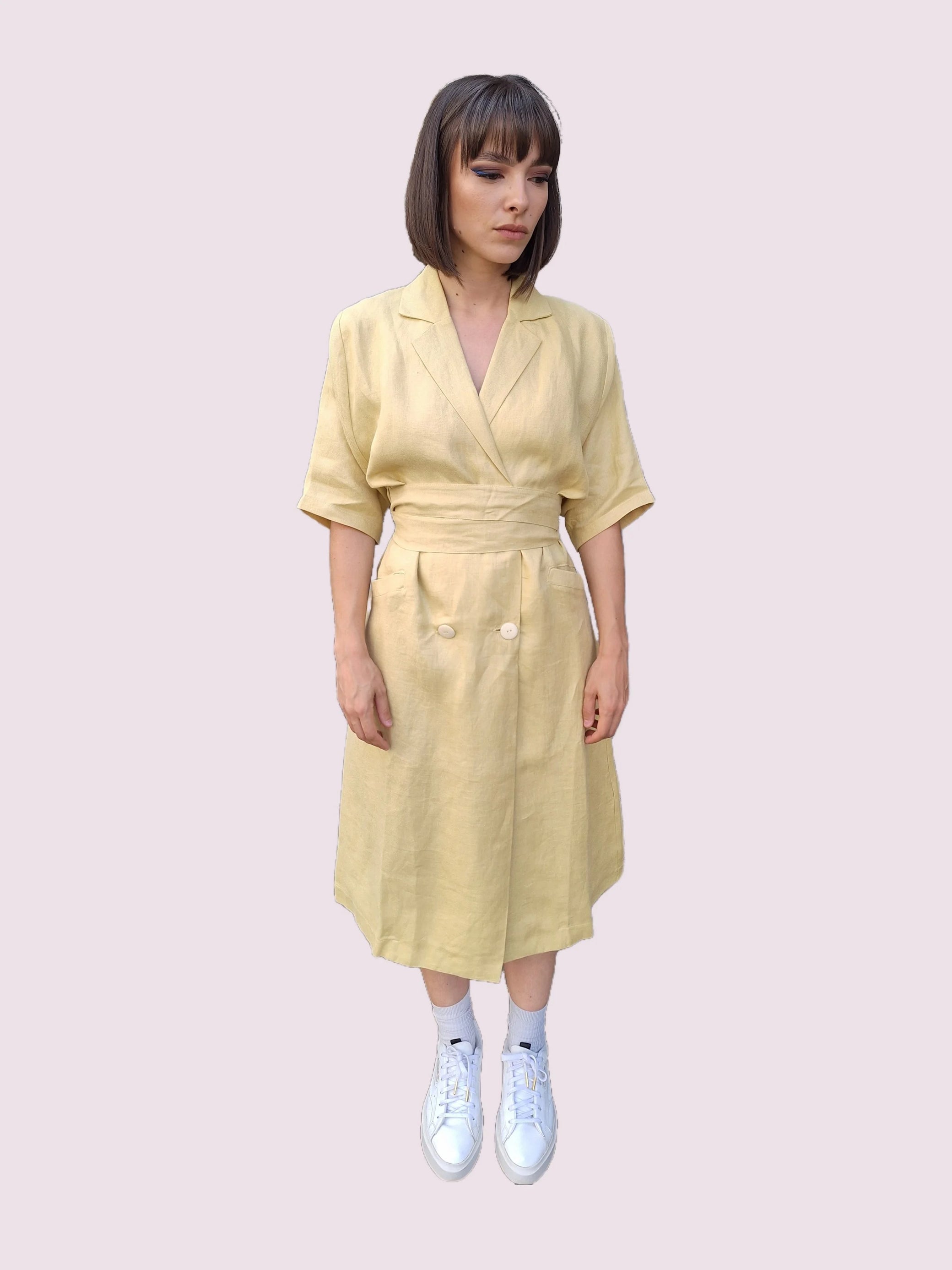 RE/Jungle Folk / Robe-Manteau Serah - jaune pastel