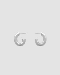 les solides / Small oval Bold Hoops, argent