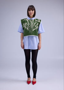 RE/Terry / Knot terry cloth top - N°2 green/beige