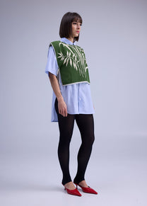RE/Terry / Knot terry cloth top - N°2 green/beige