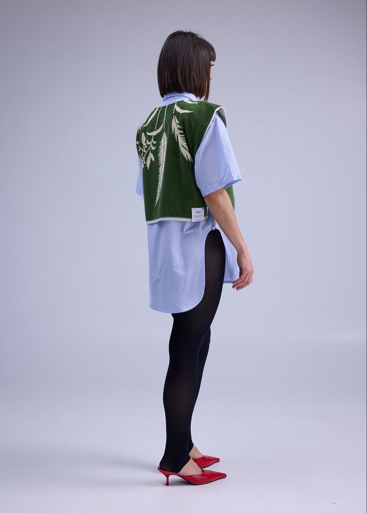 RE/Terry / Knot terry cloth top - N°2 green/beige