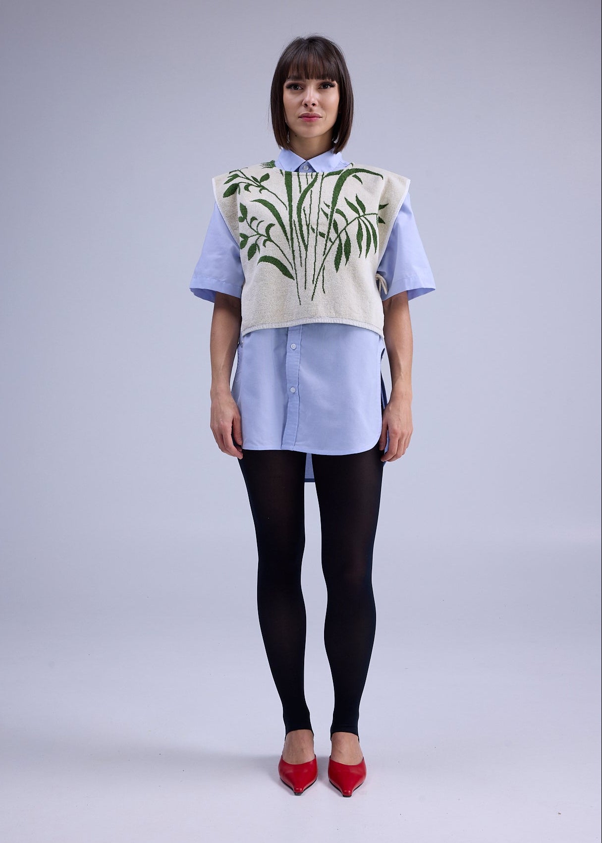 RE/Terry / Top tissu éponge à nœuds - N°7 beige/vert