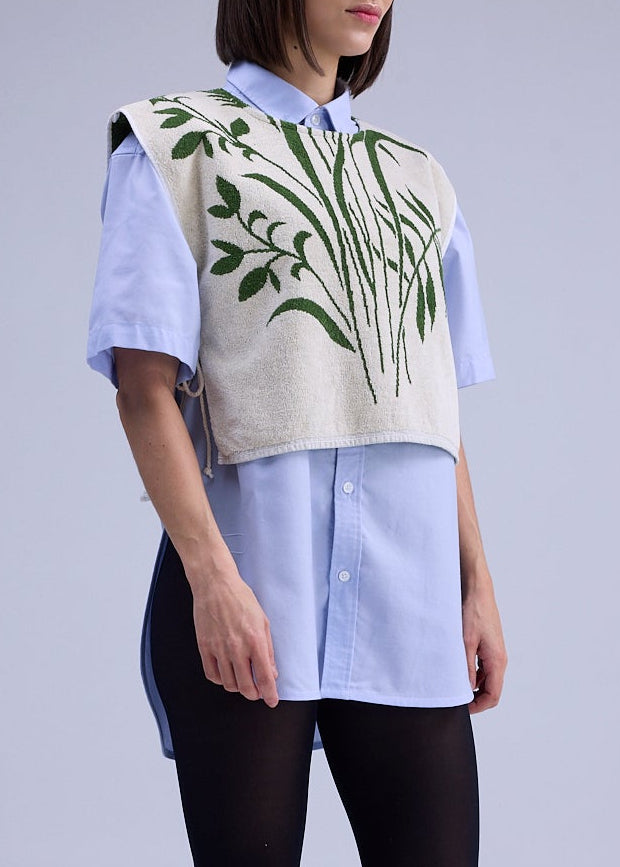 RE/Terry / Top tissu éponge à nœuds - N°7 beige/vert