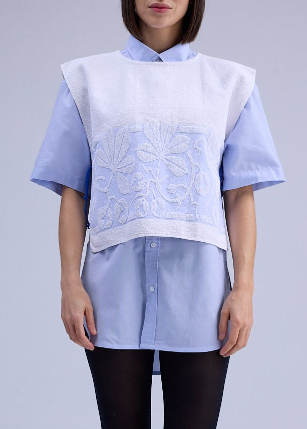 RE/Terry / Top tissu éponge à nœuds - N°3 bleu clair/blanc