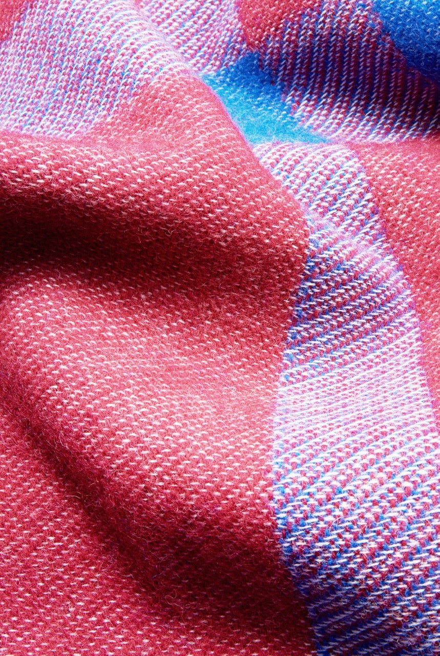 ZigZagZurich  / Plaid en laine &quot;Tartan Pink&quot;
